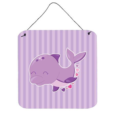 Carolines Treasures Purple Dolphin Wall or Door Hanging Prints BB7132DS66
